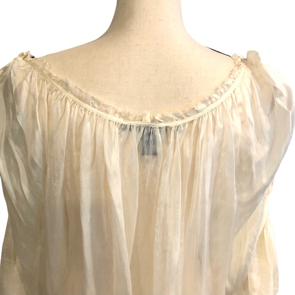 MARC JACOBS CREAM SILK TUNIC W TIES ON THE SLEEVES - Picture 6 of 15